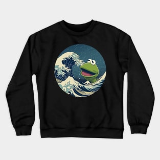 kermit at great wave Crewneck Sweatshirt